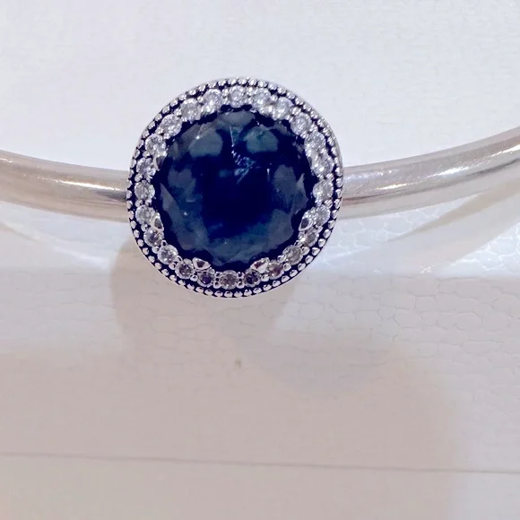 Pandora Radiant Hearts Charm - Moonlight Blue Crystal - Picture 1 of 5